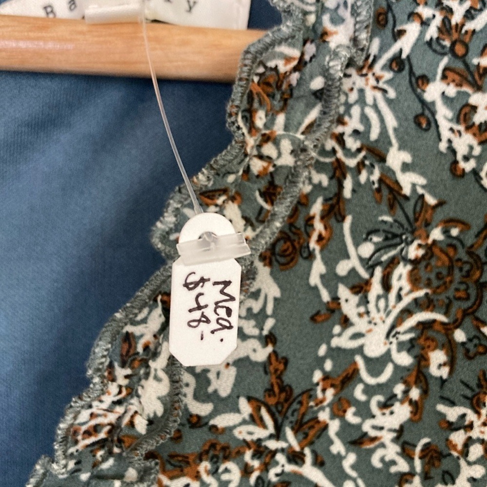 Bae Vely Womens Floral Long Sleeve Tiered Maxi Dress Size M Green Cottagecore - Picture 10 of 14